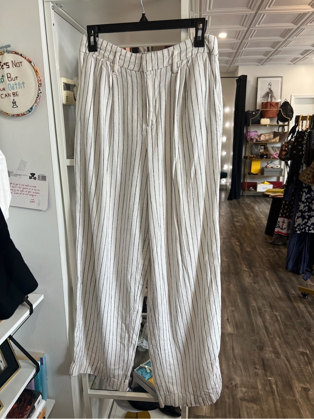 a new day White Pinstripe Wide-Leg Pants
